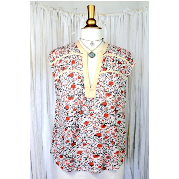 Lucky Brand Boho Floral Top Size Medium 8-10 - Picture 8 of 8